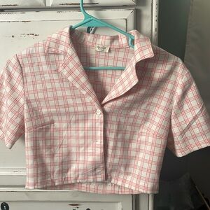 brandy melville/ john galt plaid crop top